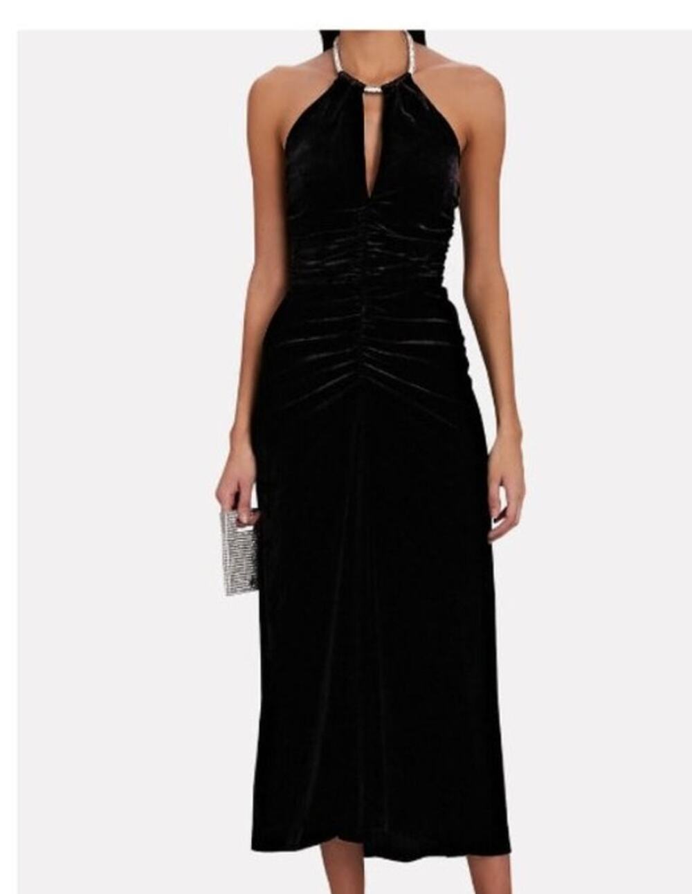 New  ~ VERONICA BEARD ~ Josette Embellished Velvet Midi Dress STUNNING 12